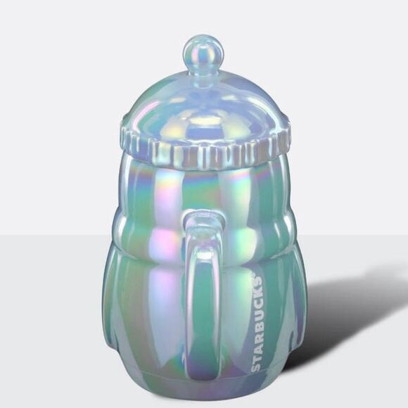 Starbucks Holiday 2025 Iridescent Ice-Blue Penguin Ceramic Mug w Beanie Lid 14oz - Picture 2 of 6